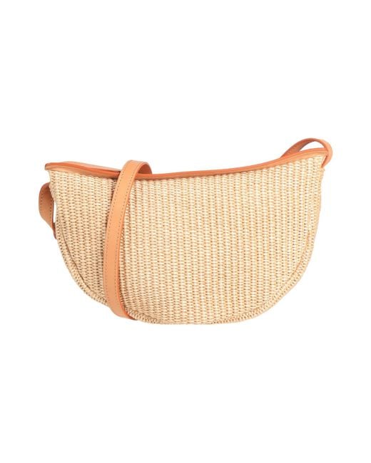 Mansur Gavriel White Moon -- Sand Cross-Body Bag Cotton, Polyamide, Cow Leather