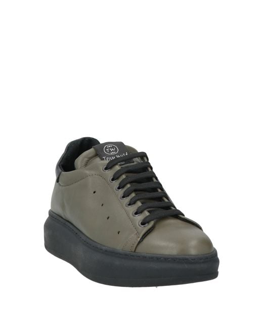 TONY WILD Green Sneakers Leather for men
