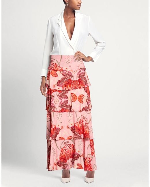 Cristina Beautiful Life Red Maxi Skirt Tencel