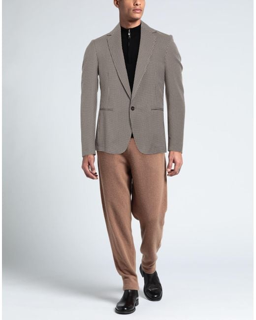 Daniele Alessandrini Gray Dark Blazer Polyester, Viscose, Elastane for men