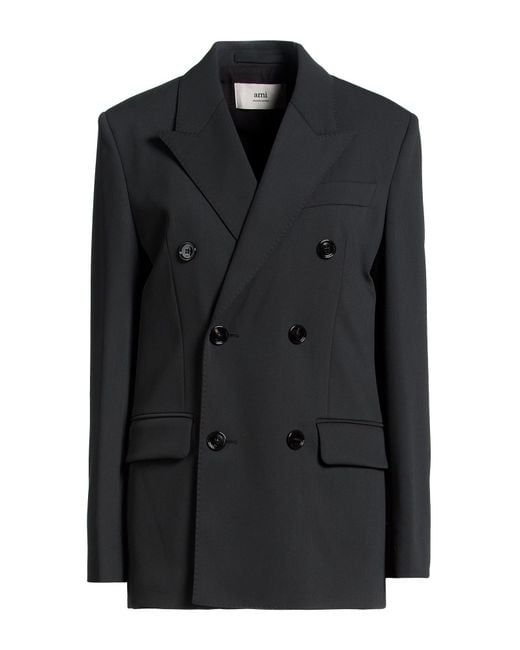 AMI Black Blazer Virgin Wool