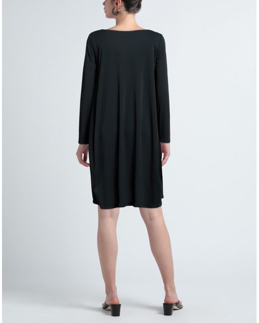 Diana Gallesi Black Dark Midi Dress Polyester