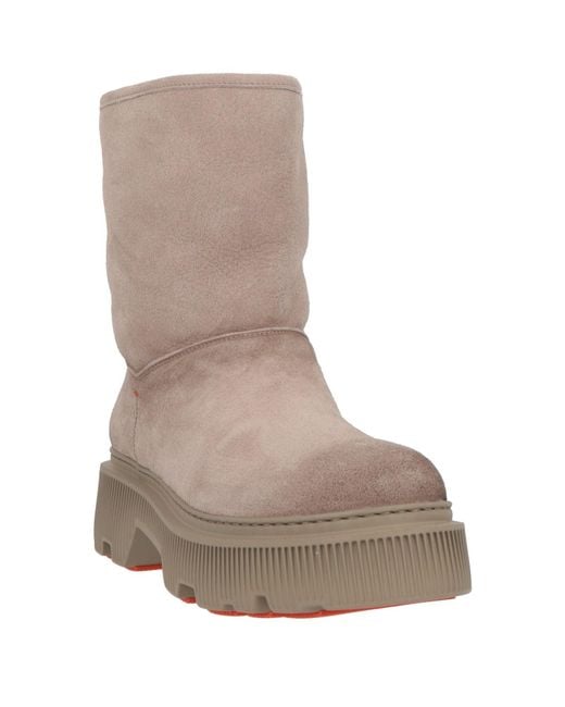 Santoni Gray Taupe Ankle Boots Leather