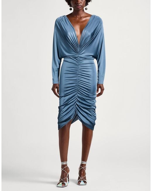 Atlein Blue Slate Mini Dress Polyester