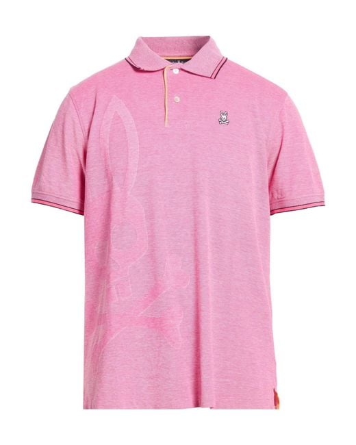 Psycho Bunny Pink Polo Shirt Cotton for men