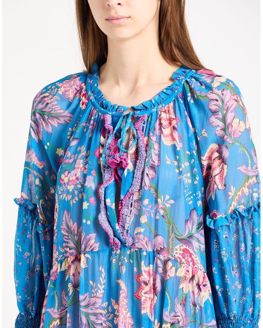 Anjuna Blue Maxi Dress Cotton, Silk