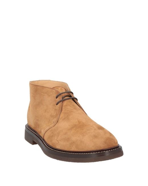 Brunello Cucinelli Brown Tan Ankle Boots Leather for men