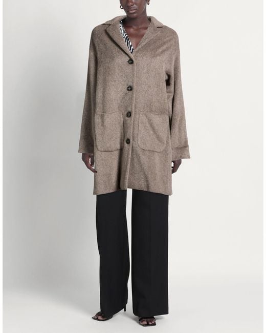 Kiltie Brown Coat Alpaca Wool, Polyamide, Virgin Wool
