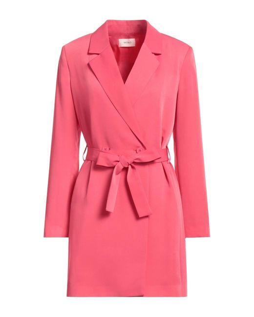 ViCOLO Pink Overcoat & Trench Coat Polyester, Elastane