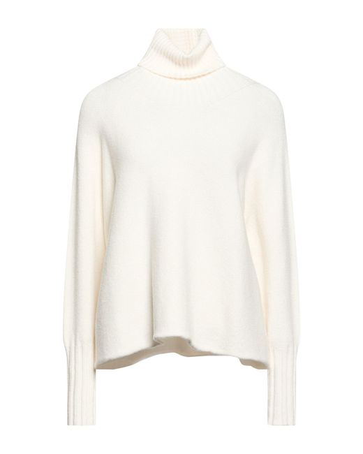 Manila Grace White Turtleneck Viscose, Polyester, Polyamide