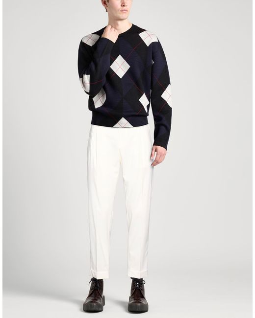 BE ABLE White Ivory Pants Virgin Wool, Elastane for men