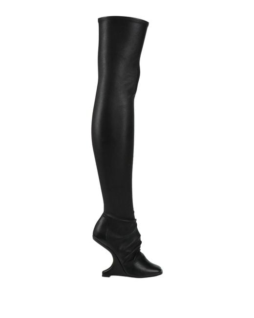 Rick Owens Black Boot Leather