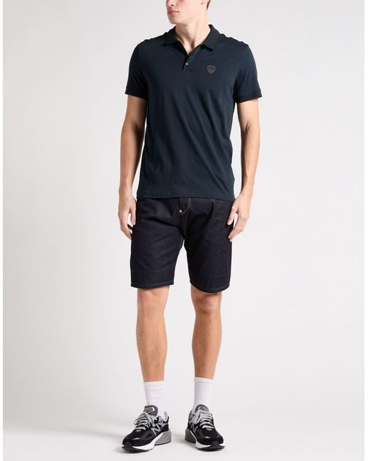 EA7 Black Midnight Polo Shirt Cotton for men