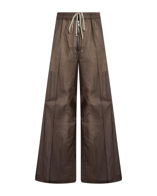Rick Owens Brown Khaki Pants Cotton for men