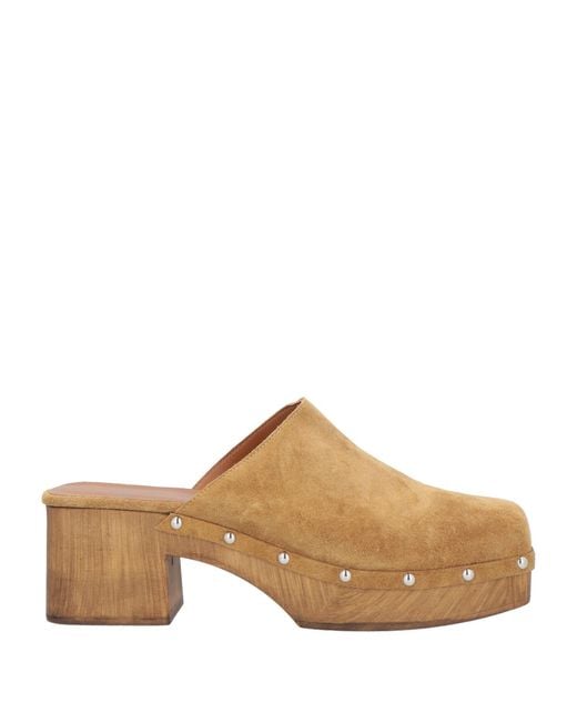 COPENHAGEN Brown Camel Mules & Clogs Leather