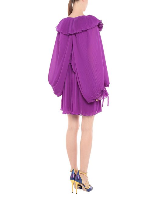Marco De Vincenzo Purple Mini Dress Polyester