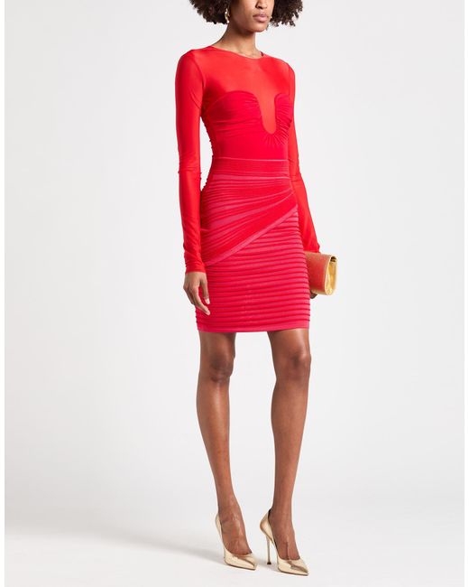 Balmain Red Midi Skirt