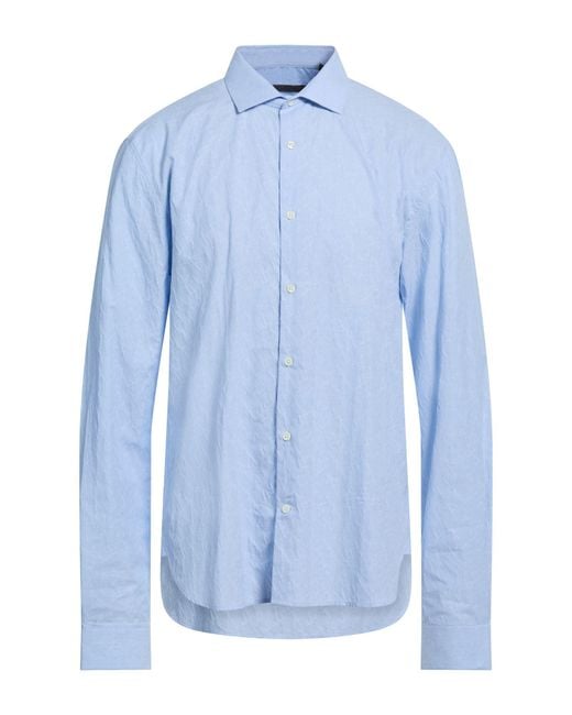John Varvatos Blue Shirt Cotton, Polyamide, Elastane for men
