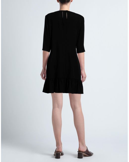 Biancoghiaccio Black Mini Dress Polyester, Elastane