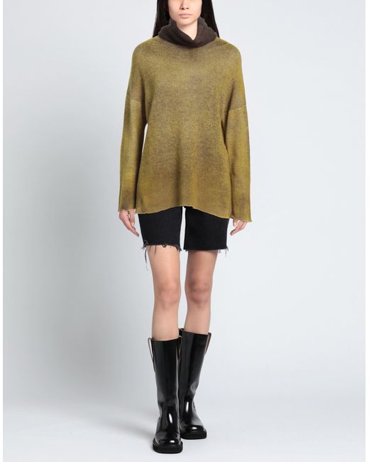 F Cashmere Green Rollkragenpullover