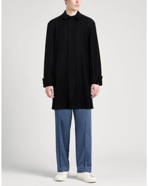 Hevò Black Coat Virgin Wool, Polyamide for men