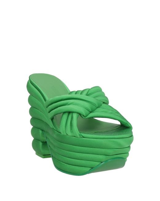 Ferragamo Green Sandals Textile Fibers