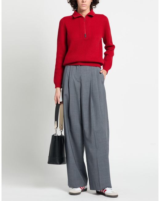 Brunello Cucinelli Red Cashmere Turtleneck Cashmere, Ecobrass