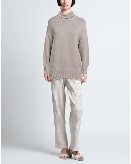 Aragona Gray Turtleneck Merino Wool