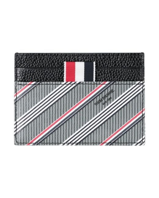 Thom Browne Gray Cardholder Cotton, Linen, Polyurethane, Calfskin for men