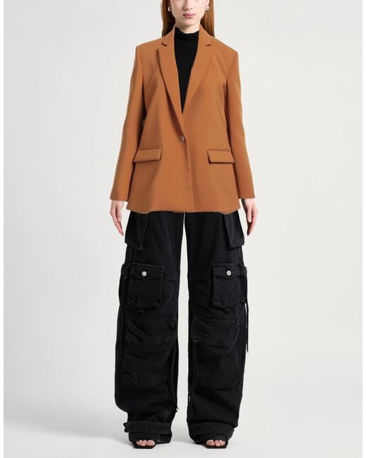 Patrizia Pepe Brown Essential Blazer Polyester, Elastane