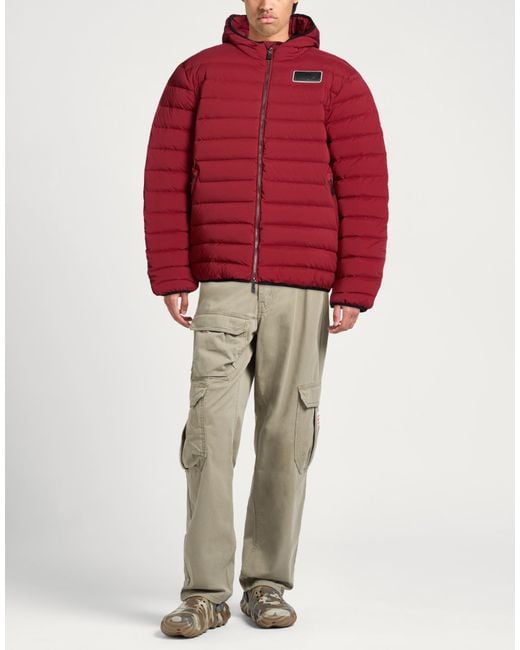 EA7 Red Puffer Polyester, Elastane for men