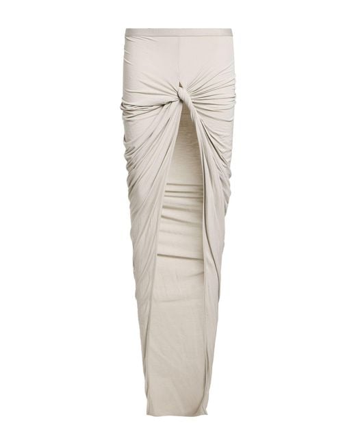 Rick Owens White Maxi Skirt Viscose