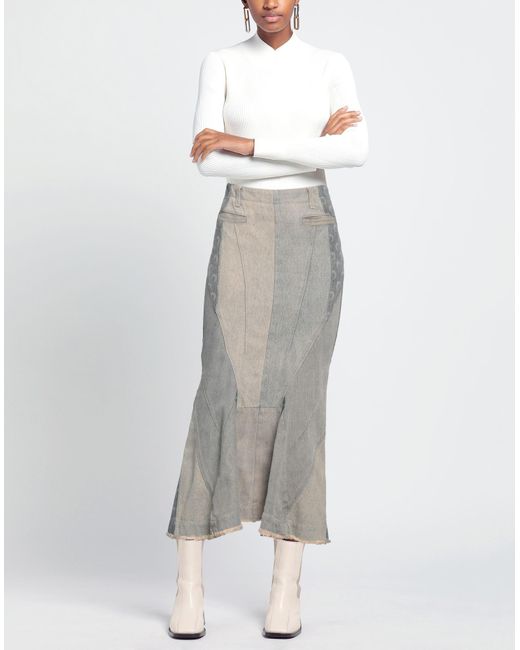 MARINE SERRE Gray Midi Skirt