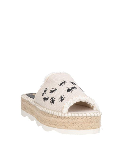 Espadrilles White Textile Fibers, Leather