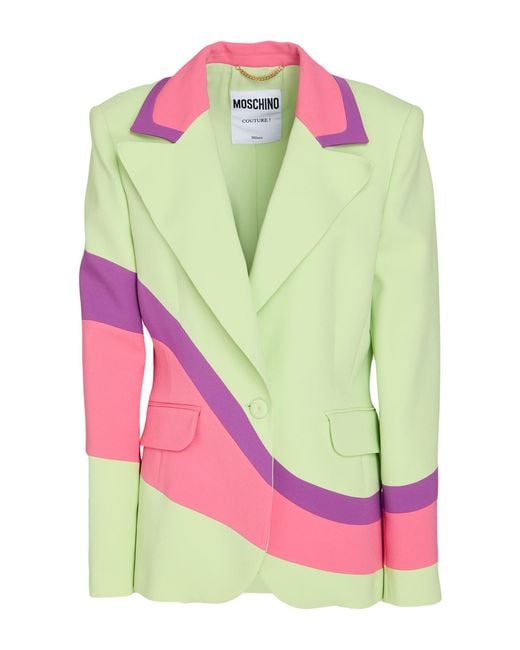 Moschino Green Blazer Viscose, Elastane