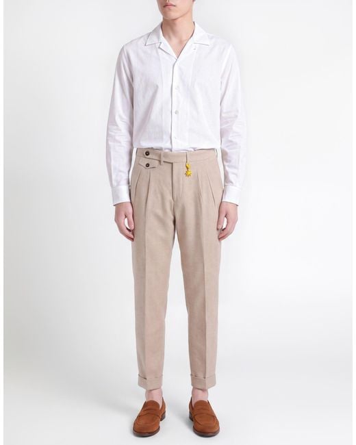 Manuel Ritz Natural Pants Virgin Wool, Viscose, Polyester, Elastane for men
