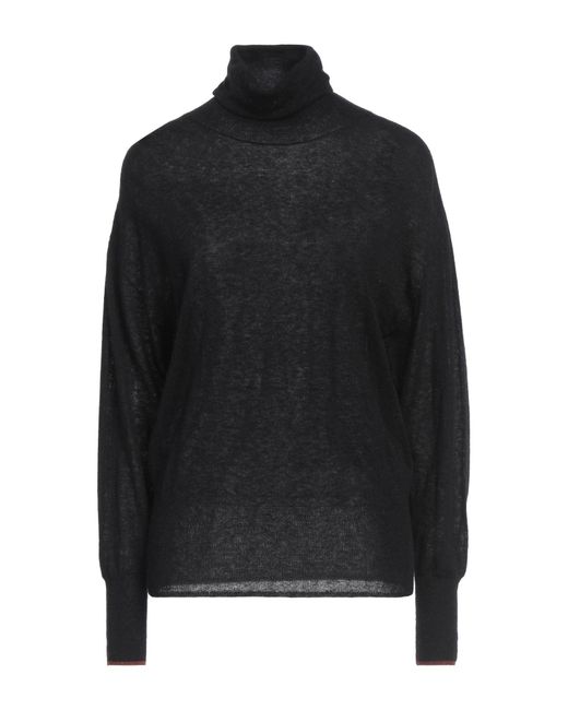 Momoní Black Charcoal Turtleneck Polyamide, Alpaca Wool, Wool, Viscose