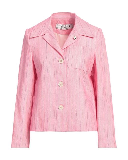 Shirtaporter Pink Blazer Viscose, Cotton, Polyester, Lurex