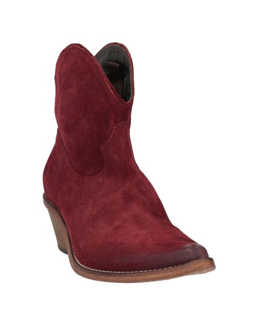 Strategia Red Ankle Boots