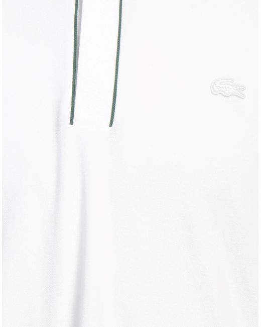 Lacoste White Polo Shirt Cotton, Elastane, Polyester for men