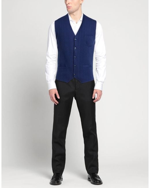 Avignon Blue Tailored Vest Cotton for men