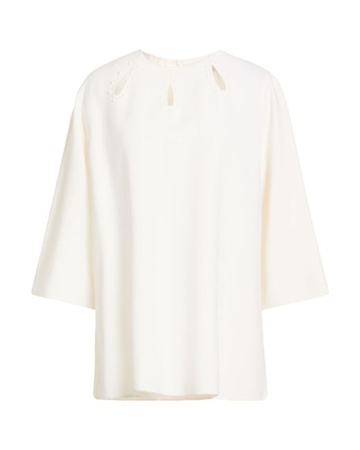 AVOLIO Milano White Ivory Top Virgin Wool, Polyamide