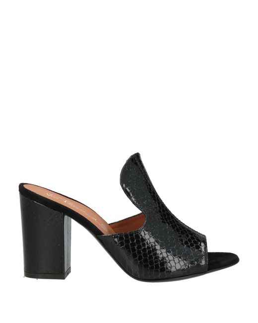 Via Roma 15 Black Sandals Leather