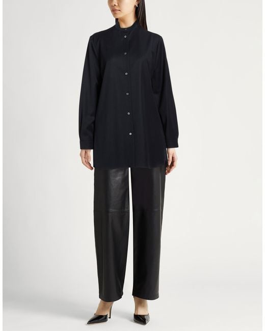 Agnona Blue Midnight Shirt Wool