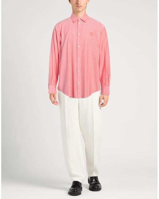Maison Kitsuné Pink Shirt Cotton for men