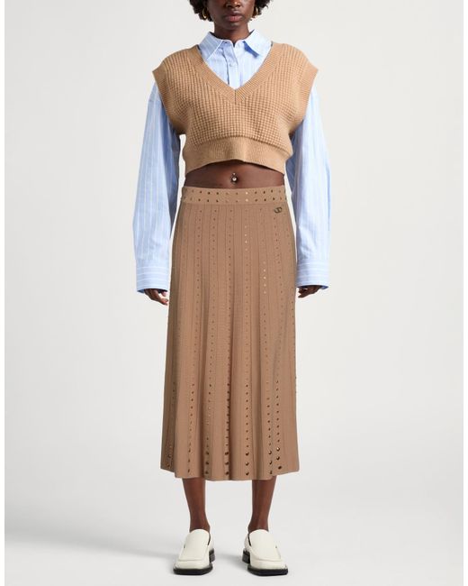 Twinset Brown Midi Skirt