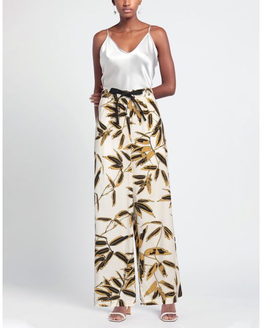 SOLOTRE Natural Ivory Pants Cotton