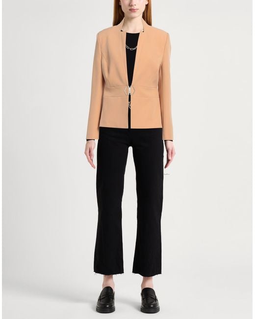 Rinascimento Natural Camel Blazer Polyester, Elastane