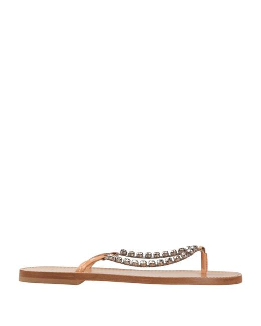 Forte_forte White Blush Thong Sandal Leather