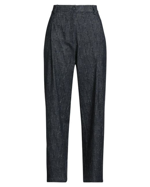Shirtaporter Blue Pants Cotton, Wool, Polyamide, Polyester